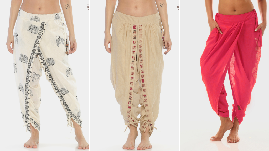 adivalka cross cut dhoti pants tulip dhoti pants and pleated dhoti pants 100% cotton