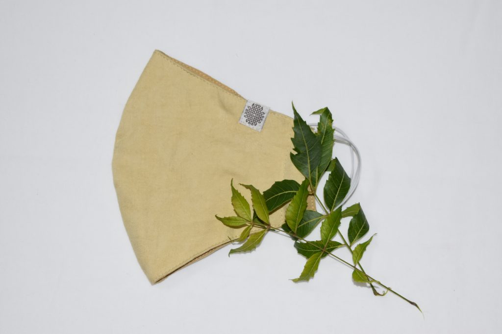 ayurvedic ayurvastra neem mask adivalka cotton with neem leaves 