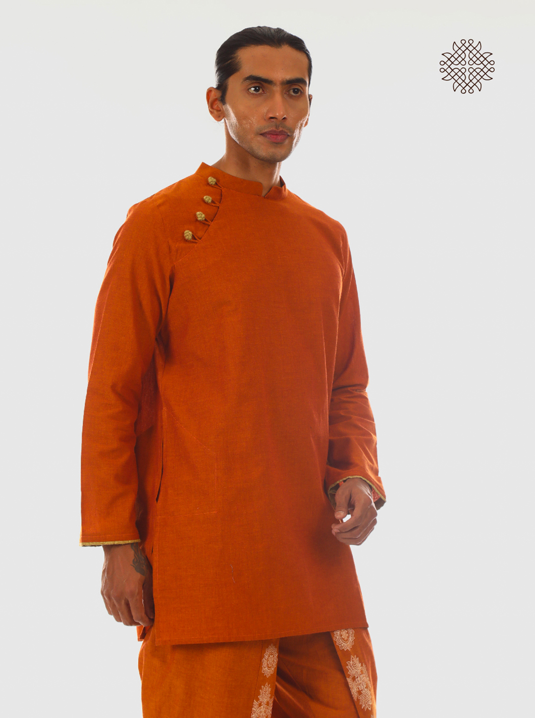Prithvi Kurta - Rusty Brown Kurta crafted in 100% cotton - Image 5