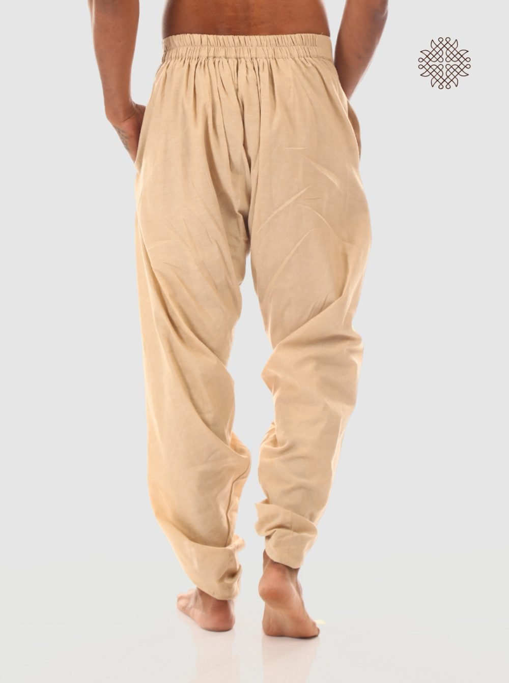 hariNa (beige) yuvaka tulip dhoti pants with pockets crafted in 100% cotton - Image 4