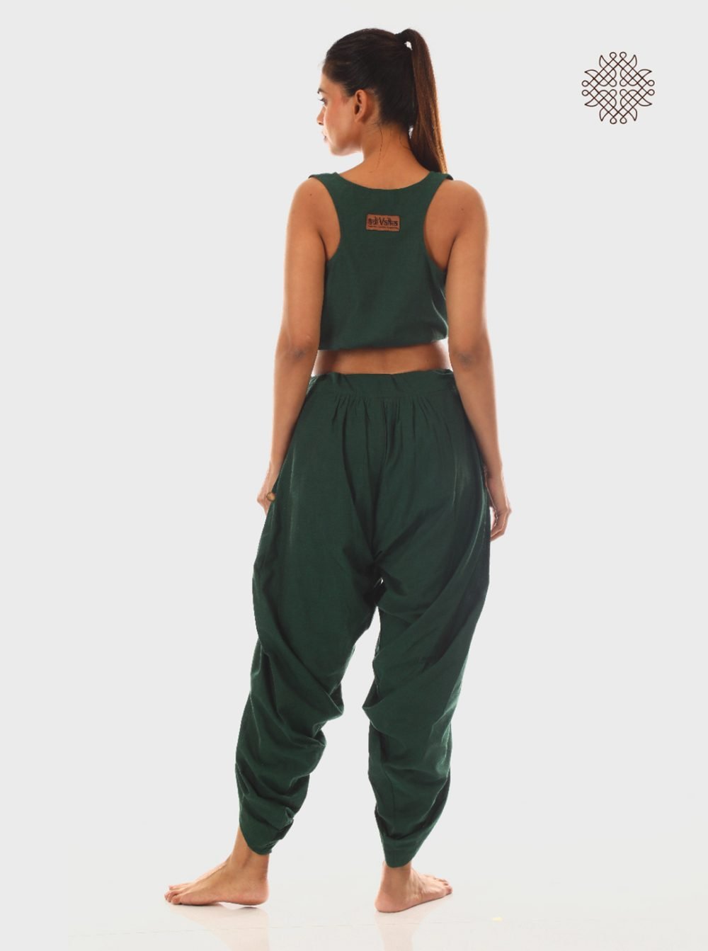 sattvika (off-white) yuvaki, pleated dhoti pants form a comfy wrap crafted in 100% cotton - Image 4