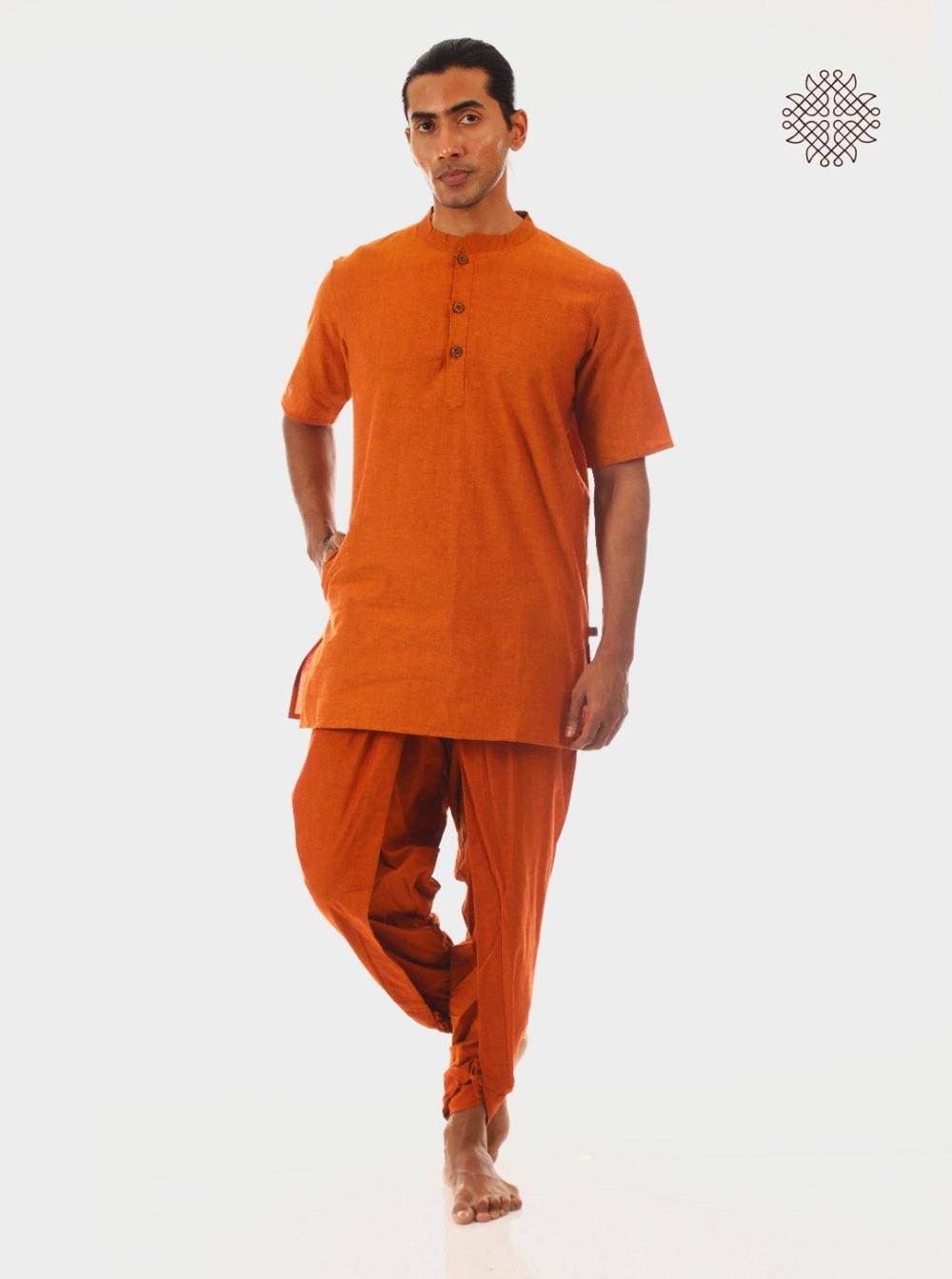 kapila (rusty brown) yuvaki, cross cut dhoti pants with pockets crafted in 100% cotton - Image 5