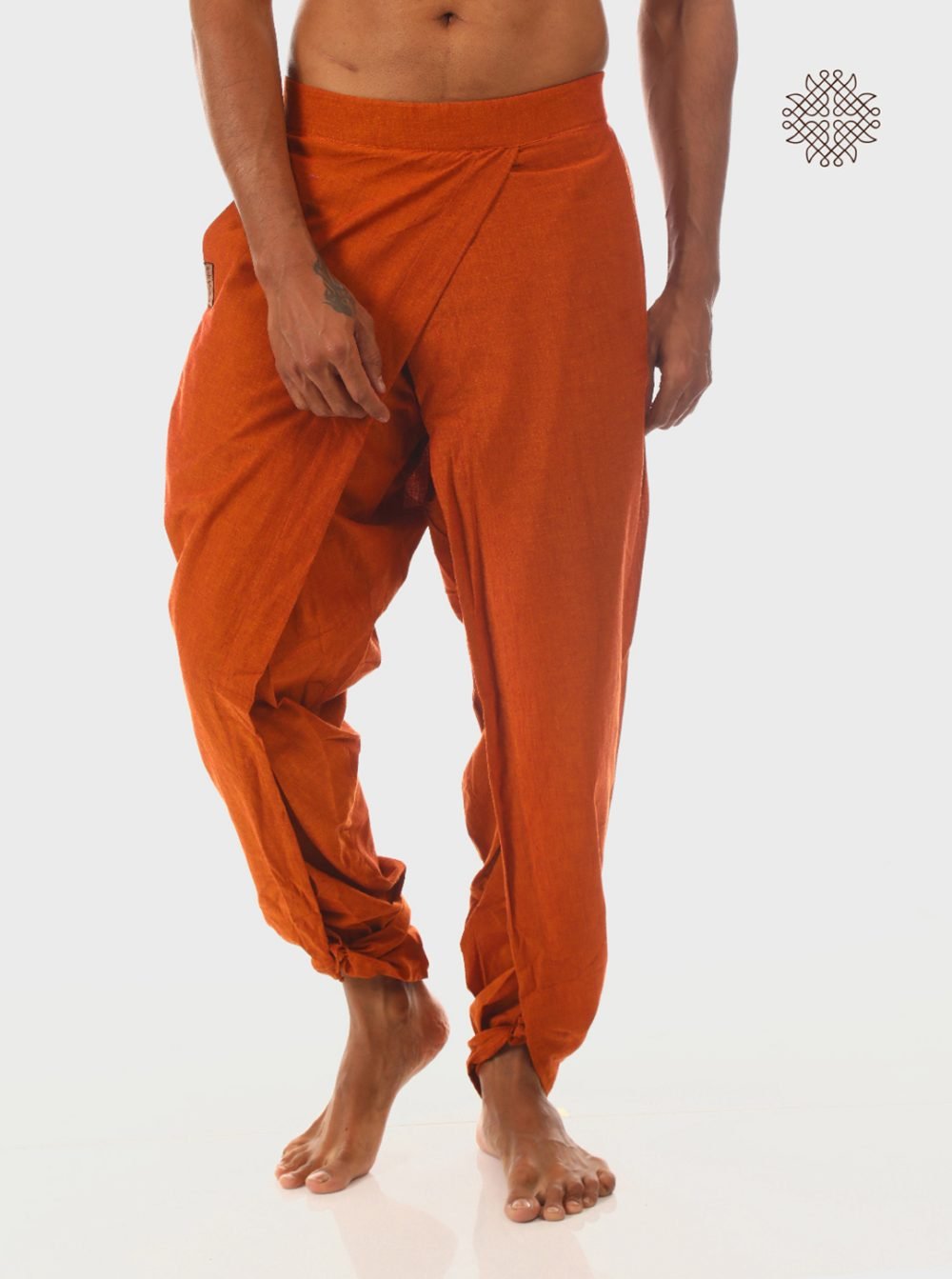 kapila (rusty brown) yuvaki, cross cut dhoti pants with pockets crafted in 100% cotton
