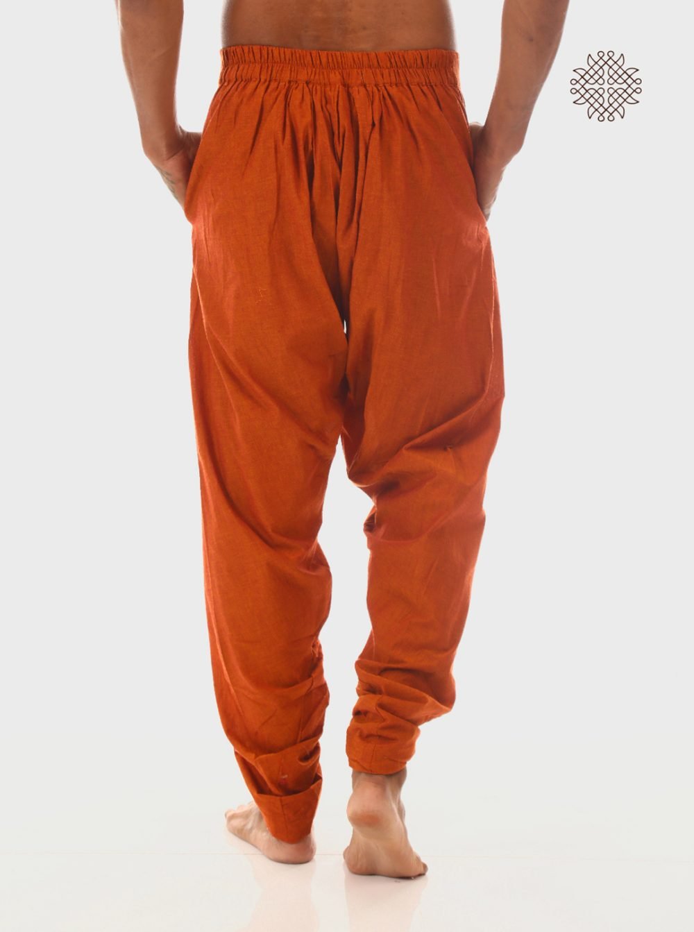 kapila (rusty brown) yuvaki, cross cut dhoti pants with pockets crafted in 100% cotton - Image 4